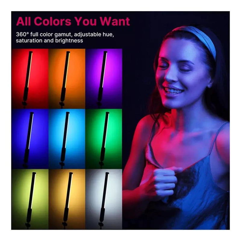 TUBO DE LUZ LED RGB PORTATIL PARA FOTOGRAFIA Y VIDEOS - 4