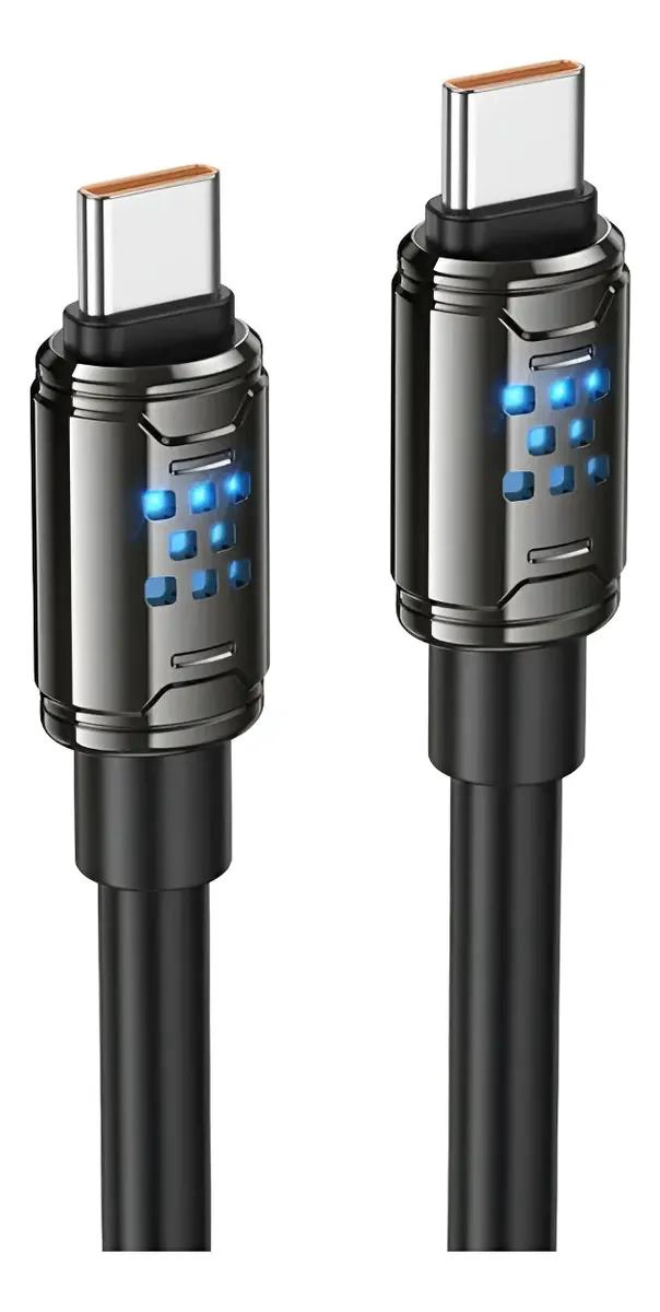 CABLE USB TIPO C A TIPO C 1,2 METROS CON LED - 1
