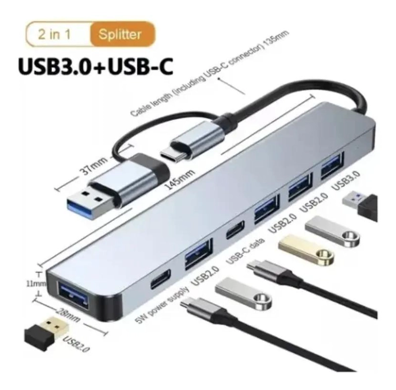 ADAPTADOR USB TIPO C 7 EN 1 PARA DISPOSITIVOS MOVILES - 2