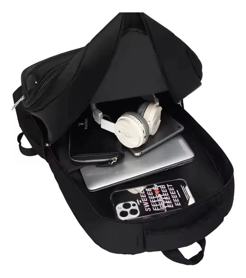 MOCHILA URBANA EJECUTIVA NEGRA IMPERMEABLE 30 LITROS - 4