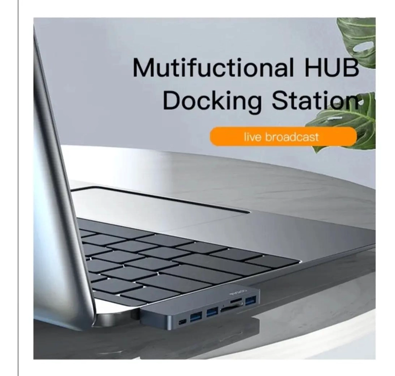 ADAPTADOR HUB MULTIFUNCIONAL 6 EN 1 TIPO C CON USB Y SD - 1