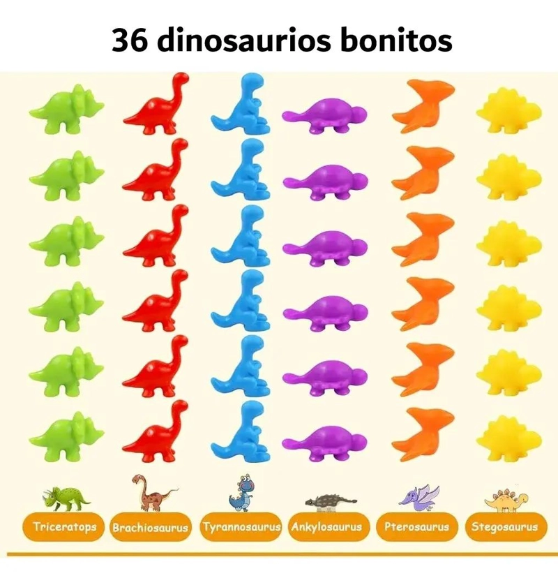 JUEGO EDUCATIVO DE DINOSAURIOS PARA CONTAR Y CLASIFICAR - 6