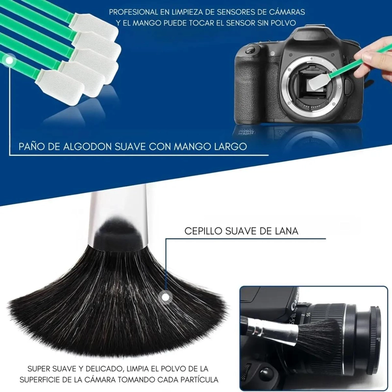 KIT DE LIMPIEZA PROFESIONAL PARA CAMARAS Y LENTES CON 35 ACCESORIOS - 1