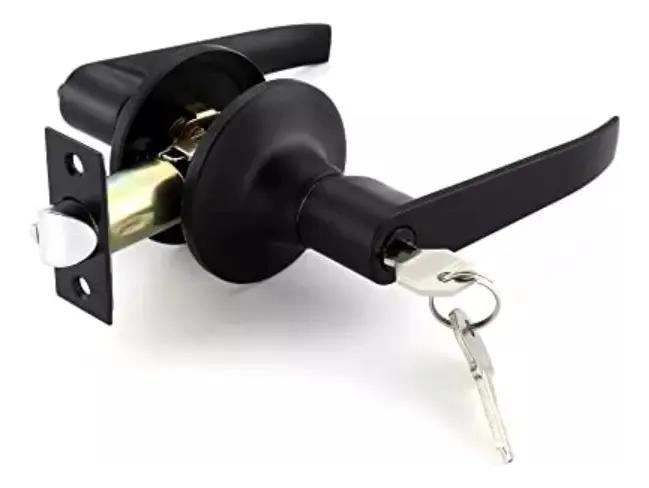 CERRADURA MANILLA NEGRA PARA PUERTAS DE DORMITORIOS Y OFICINAS - 2