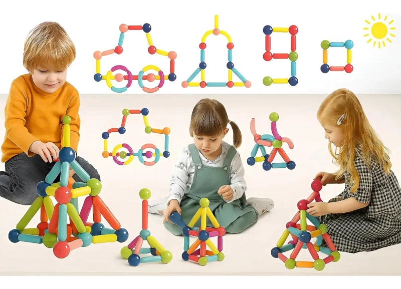 BLOQUES MAGNE TICOS DE CONSTRUCCION 42 PIEZAS PARA NIÑOS - 1