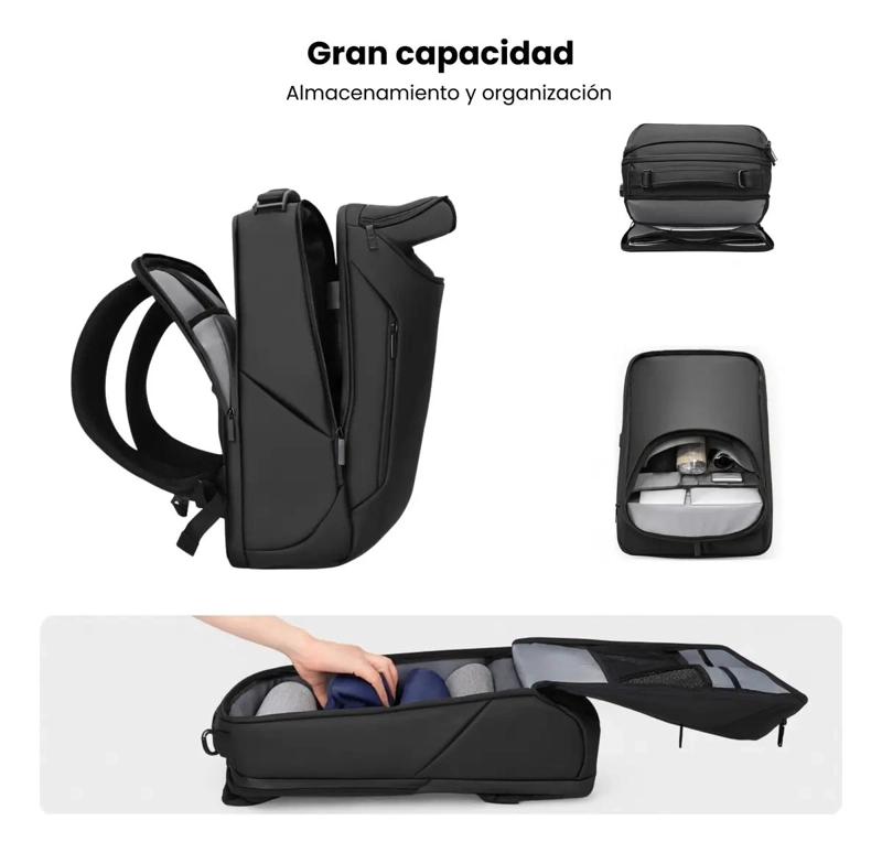 MOCHILA EJECUTIVA IMPERMEABLE ANTIRROBO CON PUERTO USB - 2
