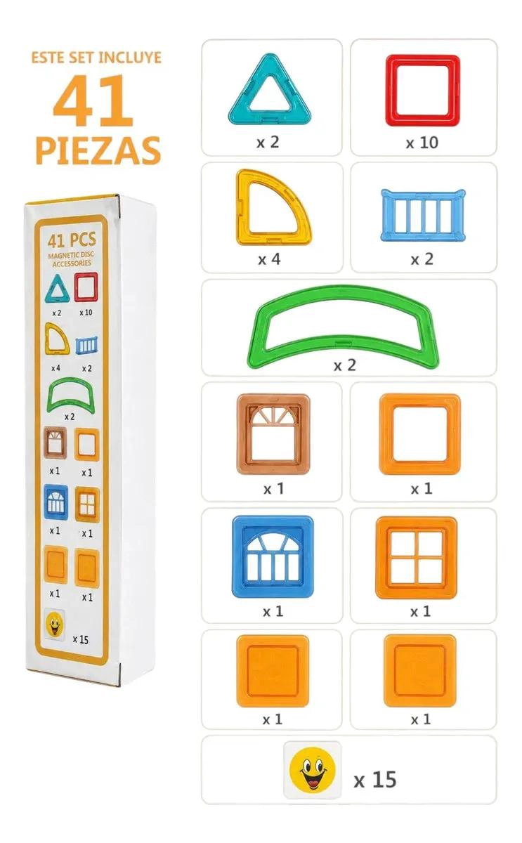 BLOQUES MAGNE TICOS CREATIVOS PARA NIÑOS 41 PIEZAS - 2