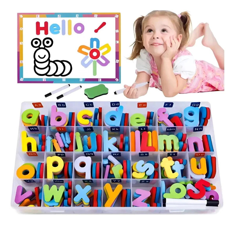 JUEGO DIDACTICO MAGNE TICO DE LETRAS Y NUMEROS 212 PIEZAS - 1
