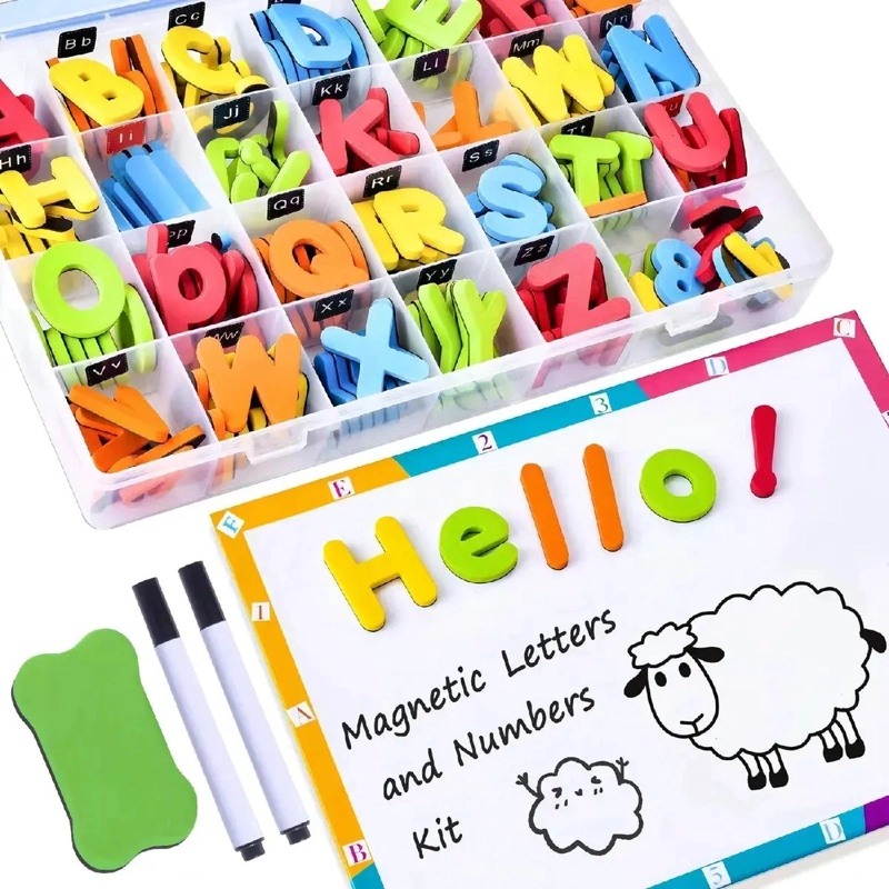 JUEGO DIDACTICO MAGNE TICO DE LETRAS Y NUMEROS 212 PIEZAS - 2