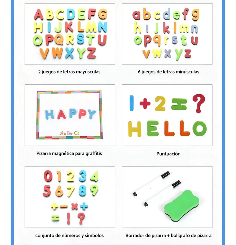 JUEGO DIDACTICO MAGNE TICO DE LETRAS Y NUMEROS 212 PIEZAS - 4