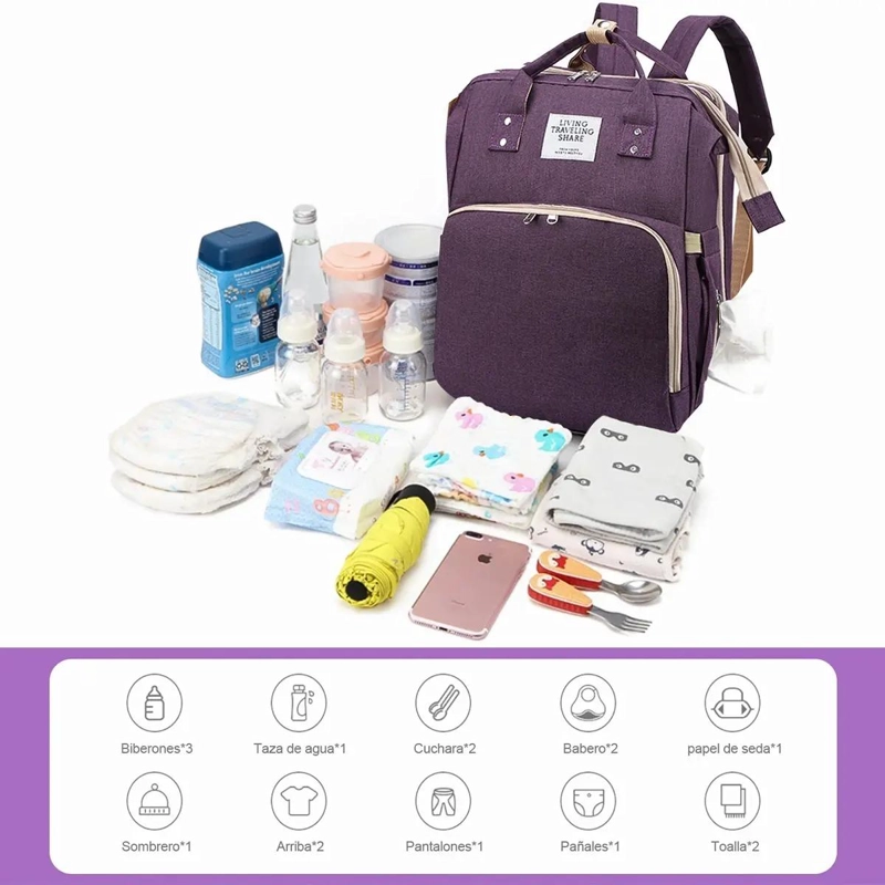 MOCHILA PANALERA MULTIFUNCIONAL IMPERMEABLE PARA BEBE - 10