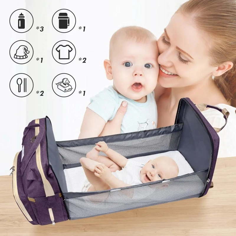 MOCHILA PANALERA MULTIFUNCIONAL IMPERMEABLE PARA BEBE - 3
