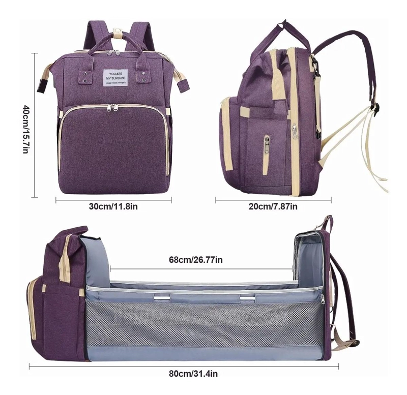 MOCHILA PANALERA MULTIFUNCIONAL IMPERMEABLE PARA BEBE - 4
