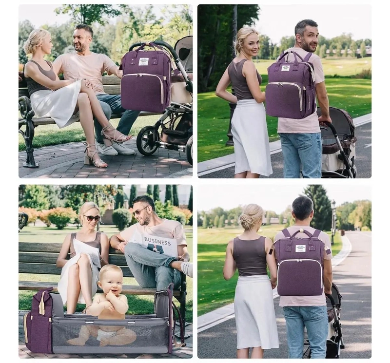 MOCHILA PANALERA MULTIFUNCIONAL IMPERMEABLE PARA BEBE - 8