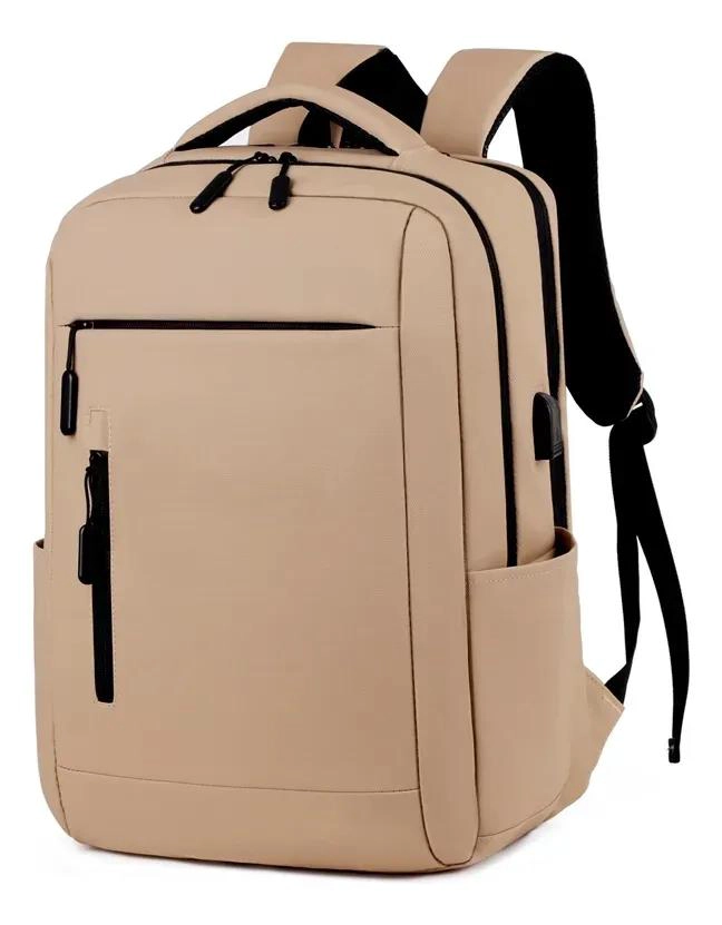 MOCHILA UNISEX IMPERMEABLE PARA LAPTOP EN COLOR BEIGE - 1