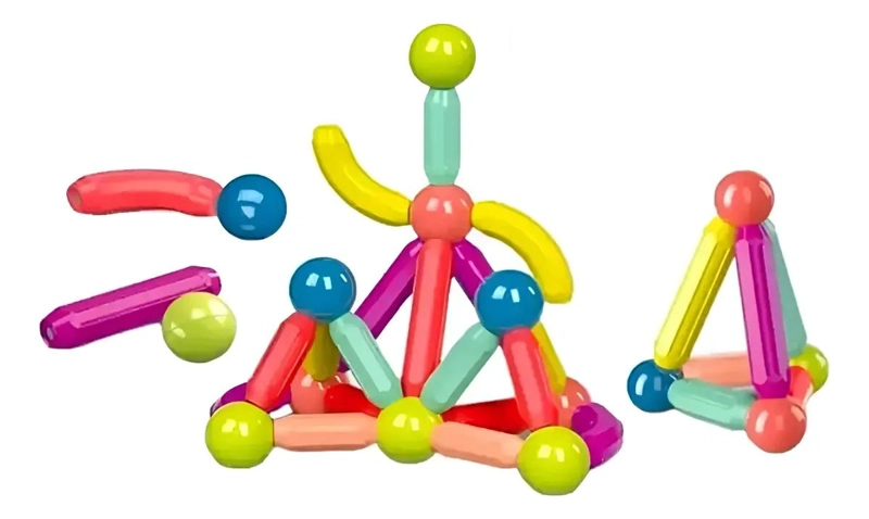 SET DE BLOQUES MAGNE TICOS DE CONSTRUCCION PARA NIÑOS 36 PIEZAS - 1