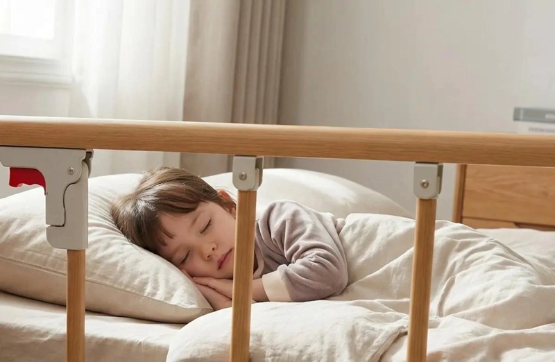 BARANDA DE SEGURIDAD PLEGABLE PARA CAMA DE BEBE - 4