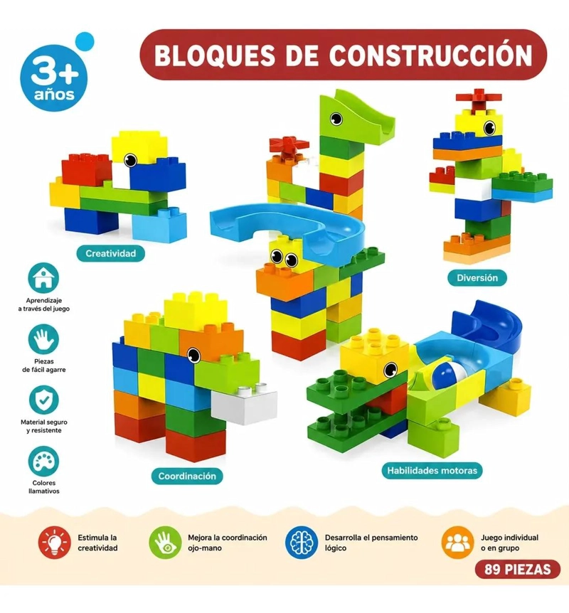 BLOQUES DE CONSTRUCCION LABERINTO 89 PIEZAS PARA NIÑOS - 3