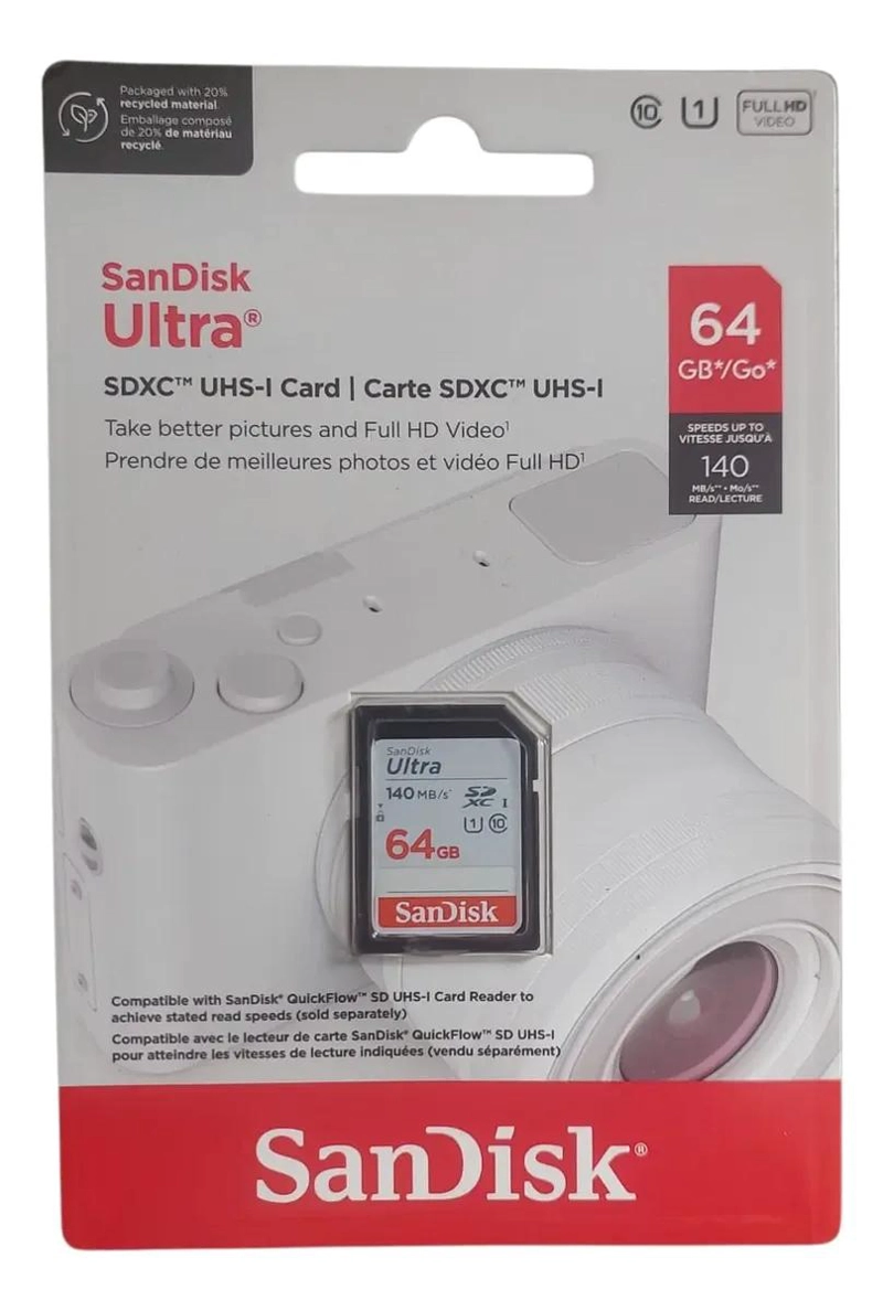 TARJETA DE MEMORIA 64GB ALTA VELOCIDAD PARA VIDEOCAMARAS - 1