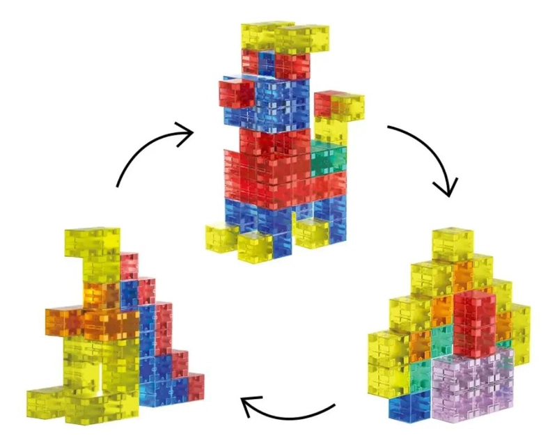 CUBOS MAGNE TICOS DE CONSTRUCCION 96 PIEZAS PARA NIÑOS - 5