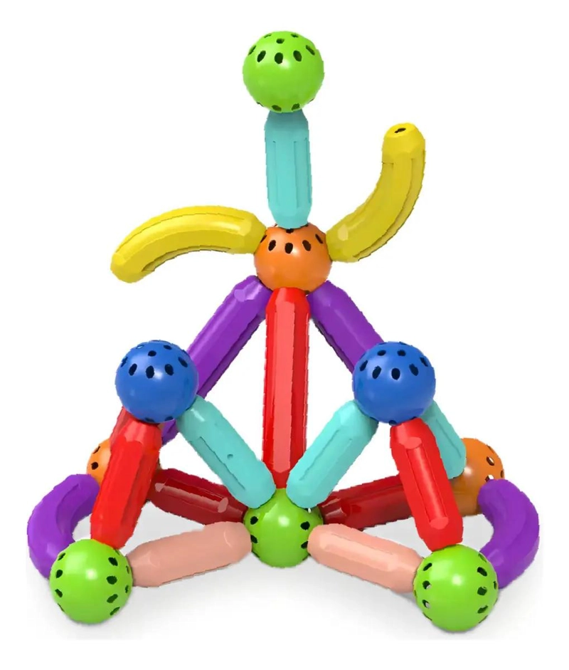 BLOQUES MAGNE TICOS DIDACTICOS 64 PIEZAS PARA CONSTRUCCION - 1