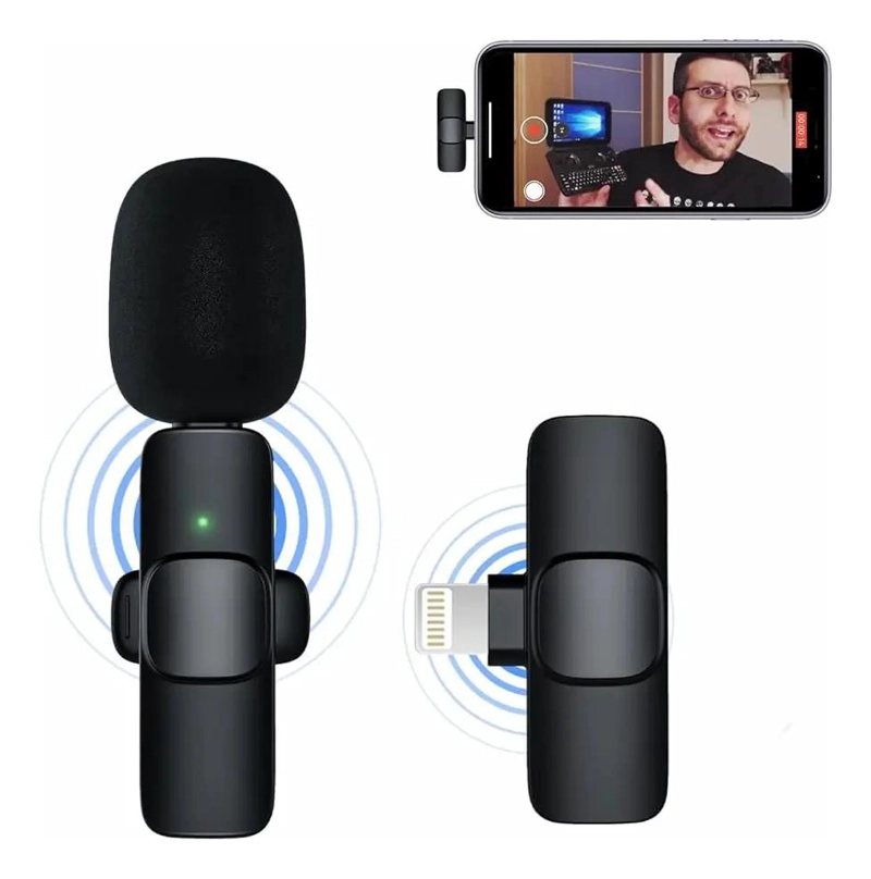 MICROFONO CORBATERO INALAMBRICO PARA IPAD Y IPHONE 20M - 1