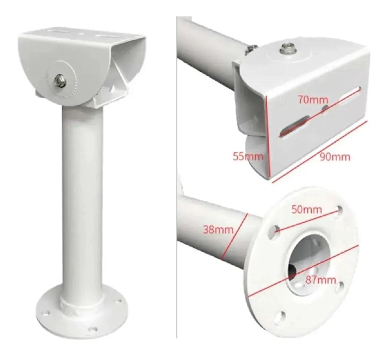 SOPORTE METAL BLANCO PARA CAMARA DE VIGILANCIA 30 CM - 4