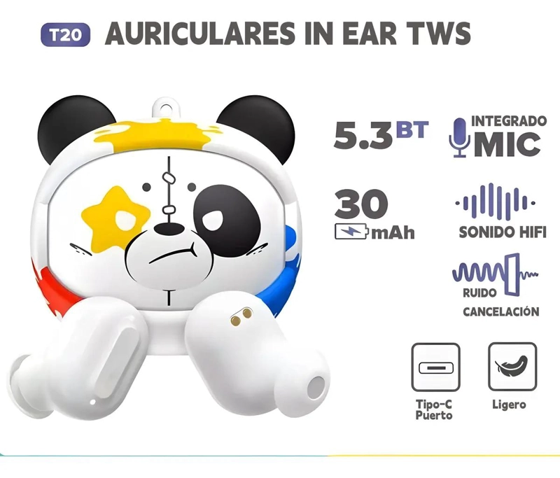 AUDIFONOS BLUETOOTH T20 INALAMBRICOS COLOR BLANCO PARA JUEGOS - 7