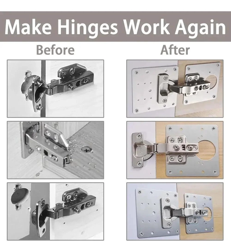 PLACA DE REPARACION PARA BISAGRAS DE MUEBLES CON TORNILLOS - 3
