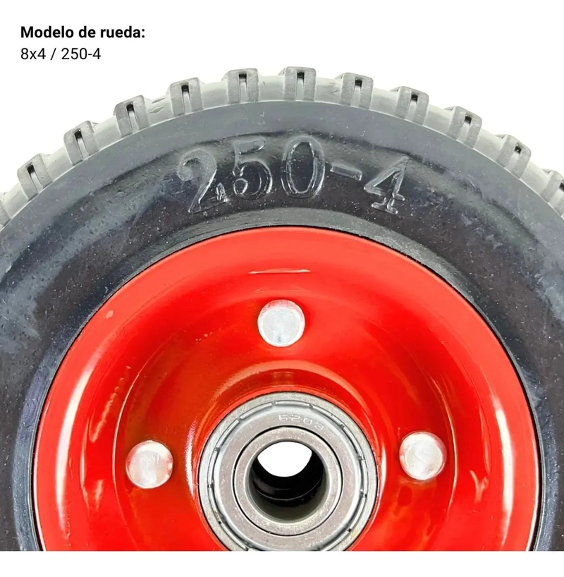 RUEDA MACIZA REFORZADA DE 8 PULGADAS PARA CARRO MANUAL - 4