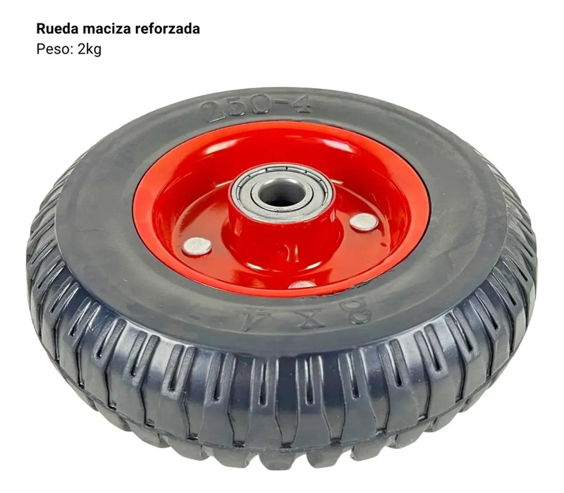 RUEDA MACIZA REFORZADA DE 8 PULGADAS PARA CARRO MANUAL - 5