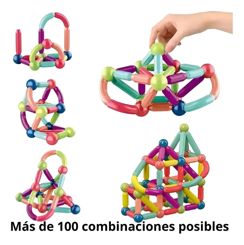 JUGUETE DIDACTICO DE CONSTRUCCION CON 42 BLOQUES MAGNE TICOS - 2
