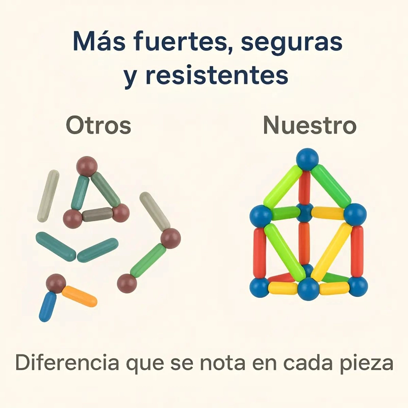 JUGUETE DIDACTICO DE CONSTRUCCION CON 42 BLOQUES MAGNE TICOS - 3