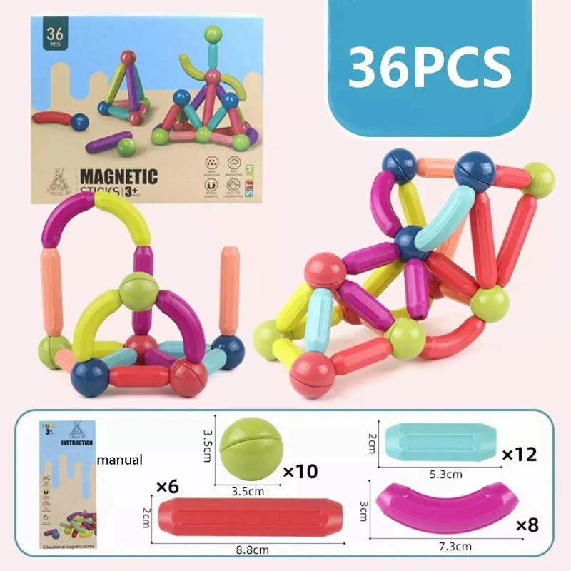 BLOQUES MAGNE TICOS DIDACTICOS DE CONSTRUCCION PARA NIÑOS - 2