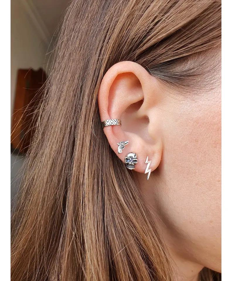 AROS DE CALAVERA EN PLATA FINA 925 PARA HOMBRE Y MUJER - 2