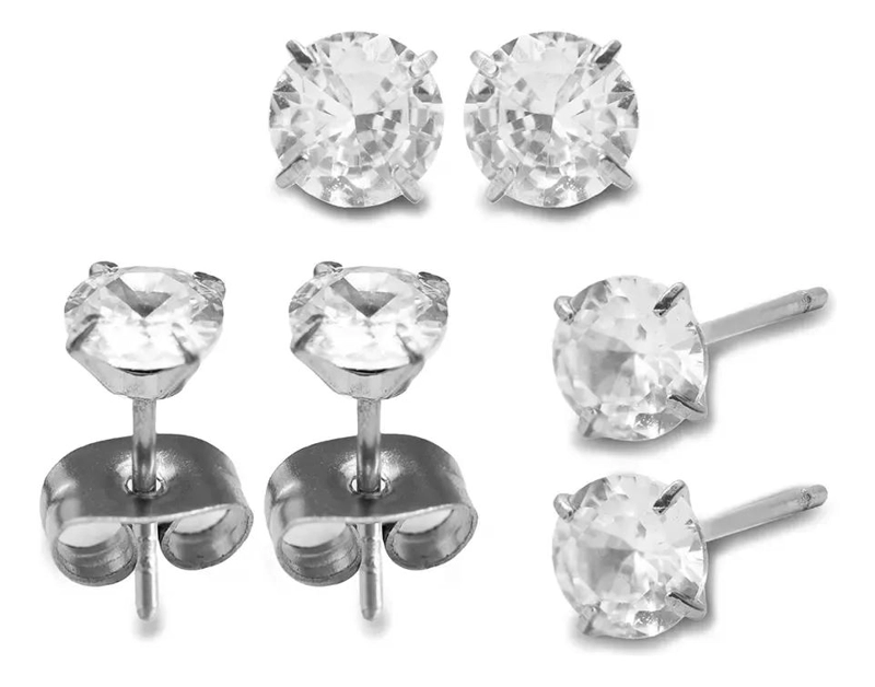 AROS DE ACERO QUIRURGICO CON ZIRCONIO CRISTAL 5MM - 6