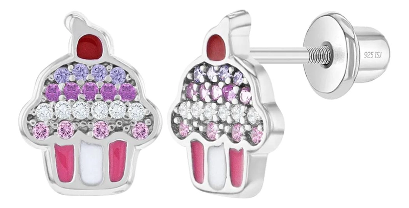 AROS DE CUPCAKE COLORIDOS CON CIRCONITAS PARA NIÑAS - 1