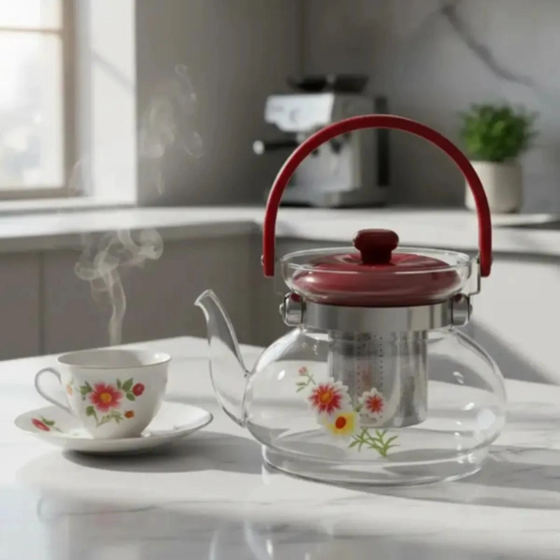TETERA DE VIDRIO CON INFUSOR DE 900 ML PARA PREPARAR INFUSIONES - 3