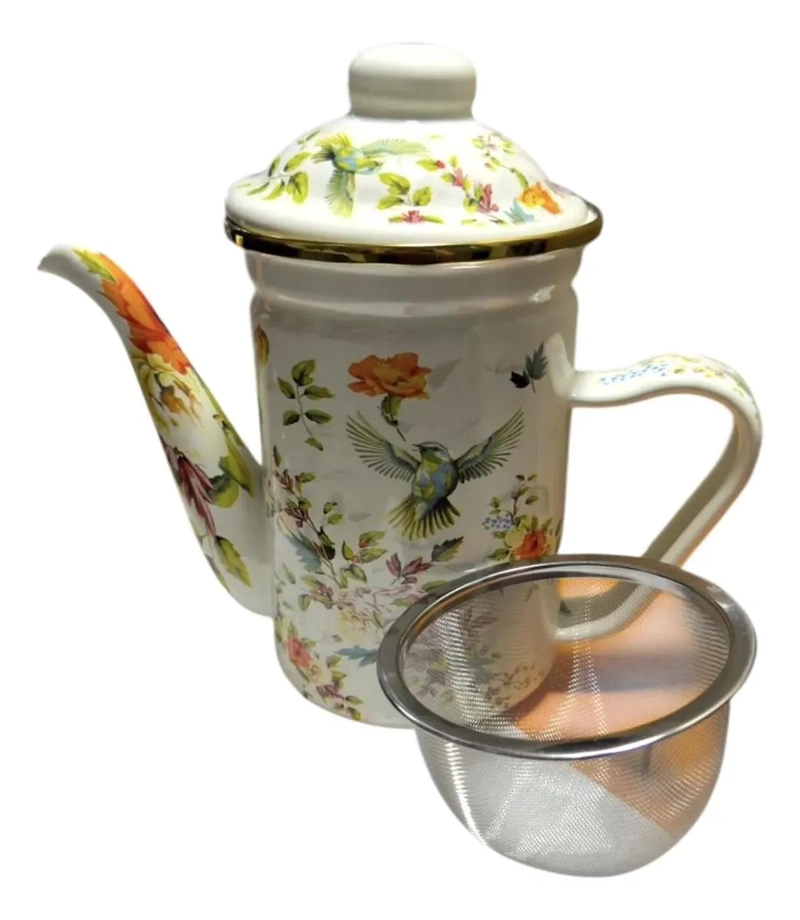 TETERA ENLOZADA DE 600 ML CON INFUSOR DE ACERO INOXIDABLE - 3