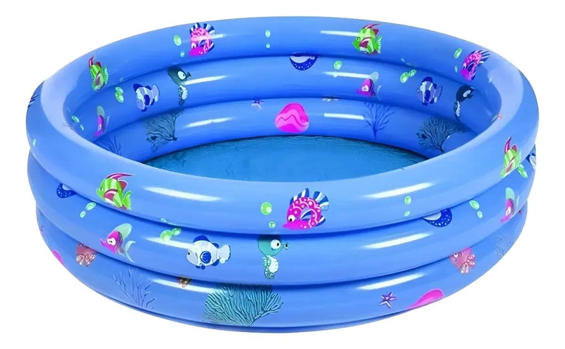 PISCINA INFLABLE CIRCULAR DE TRES ANILLOS PARA NIÑOS - 1