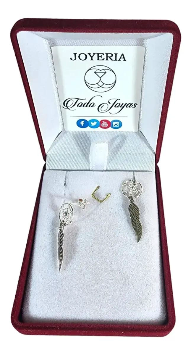 AROS DE PLATA 925 DISEÑO ATRAPA SUEÑOS ELEGANTES - 1