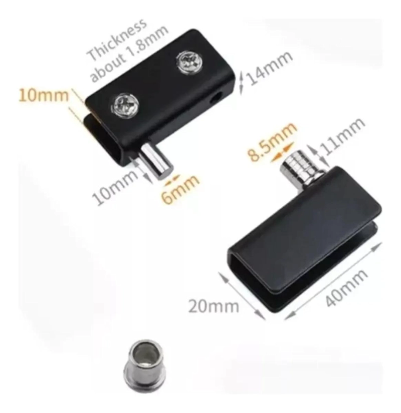 SET DE 4 BISAGRAS PARA PUERTA DE VIDRIO CON RETEN - 4