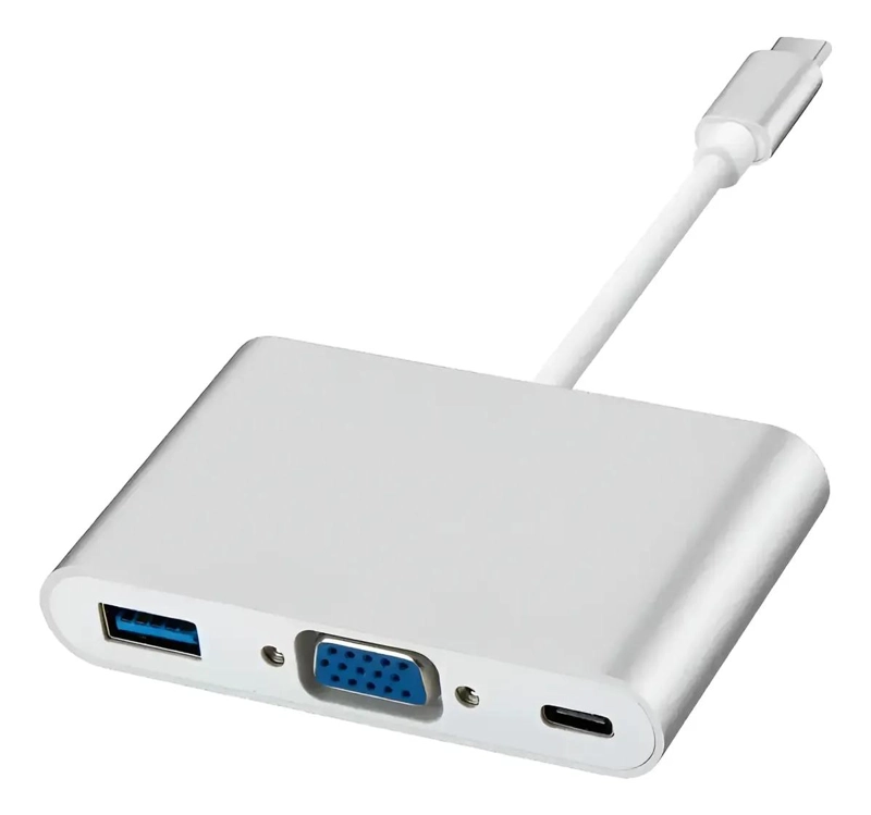 ADAPTADOR HUB TIPO C A VGA Y USB 3.0 3 EN 1 - 4