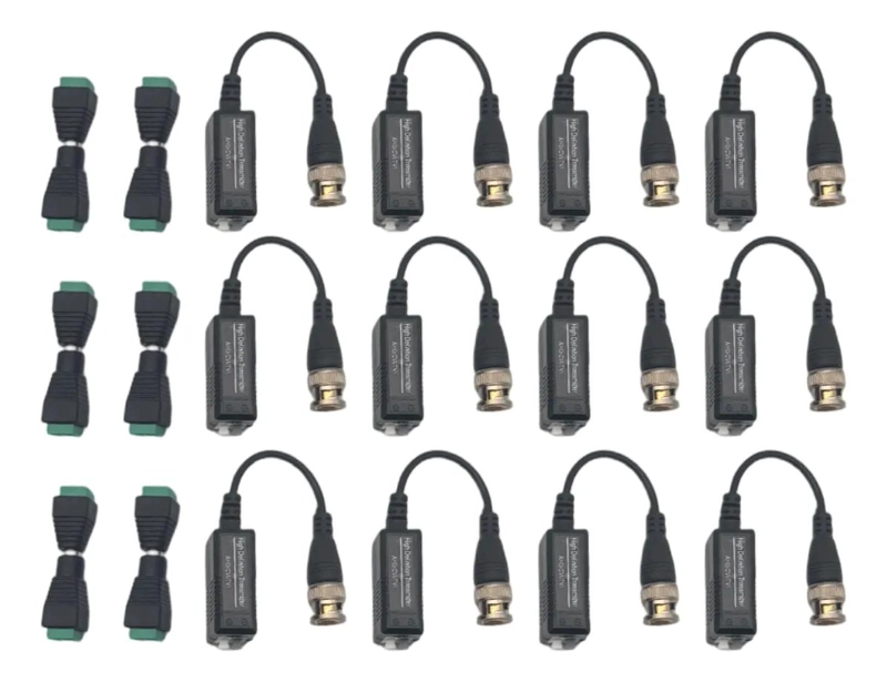 KIT DE 6 BALUNS DE VIDEO HD CON CONECTORES DE ENERGIA - 1