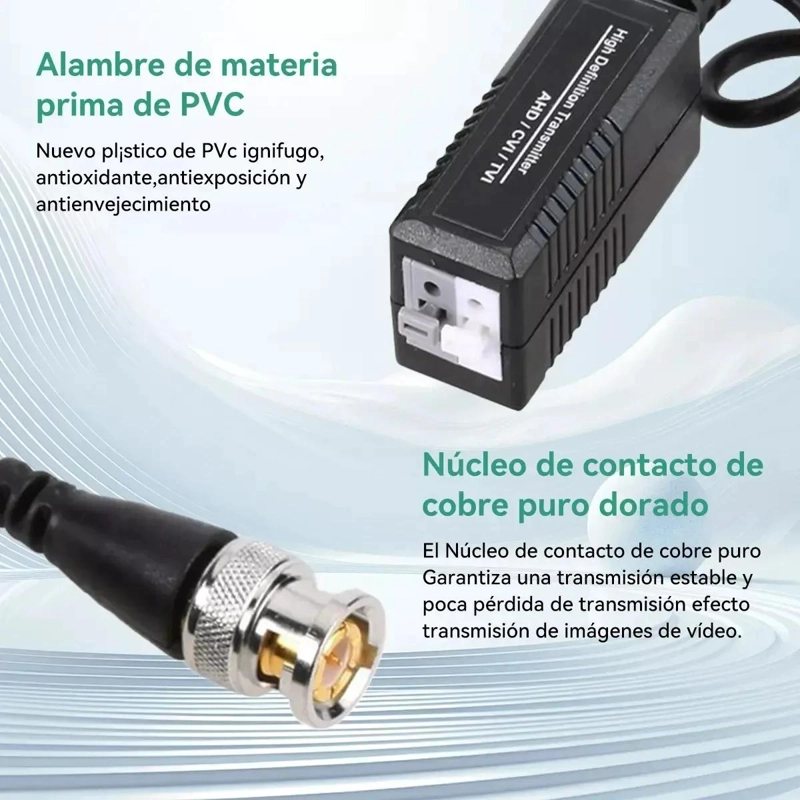 KIT DE 6 BALUNS DE VIDEO HD CON CONECTORES DE ENERGIA - 9