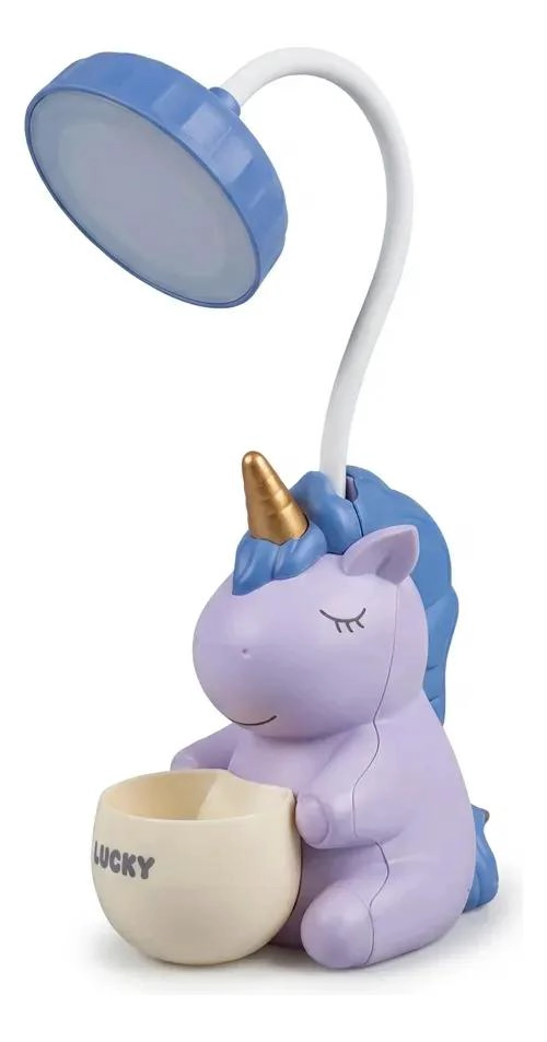 LAMPARA DE ESCRITORIO INFANTIL UNICORNIO CON SACAPUNTAS - 1
