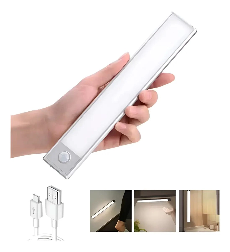 LAMPARA LED RECARGABLE CON SENSOR DE MOVIMIENTO Y 3 COLORES - 1