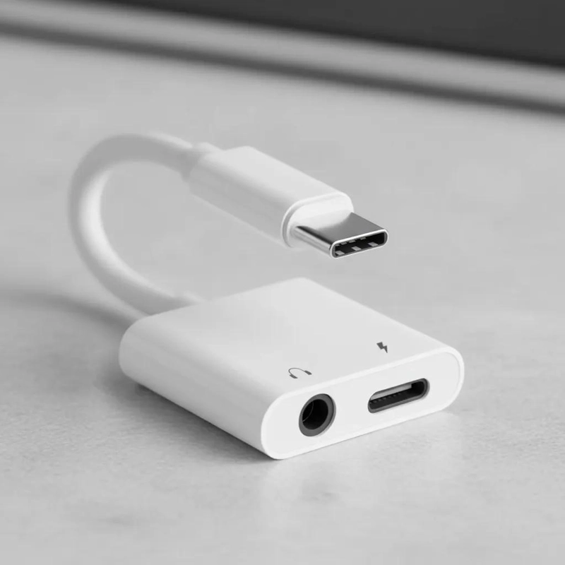 ADAPTADOR DE AUDIO TIPO C A 3.5 MM PARA CARGA Y AUDIO - 1
