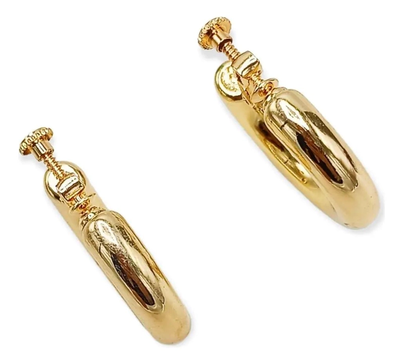 AROS CHUNKY DELGADOS BAÑADOS EN ORO CON CIERRE DE CLIP - 3