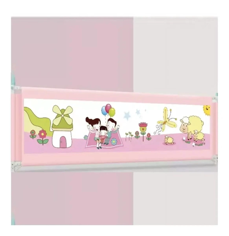 BARANDA DE CAMA PLEGABLE PARA BEBE S 150 CM CON MALLA REFORZADA - 5